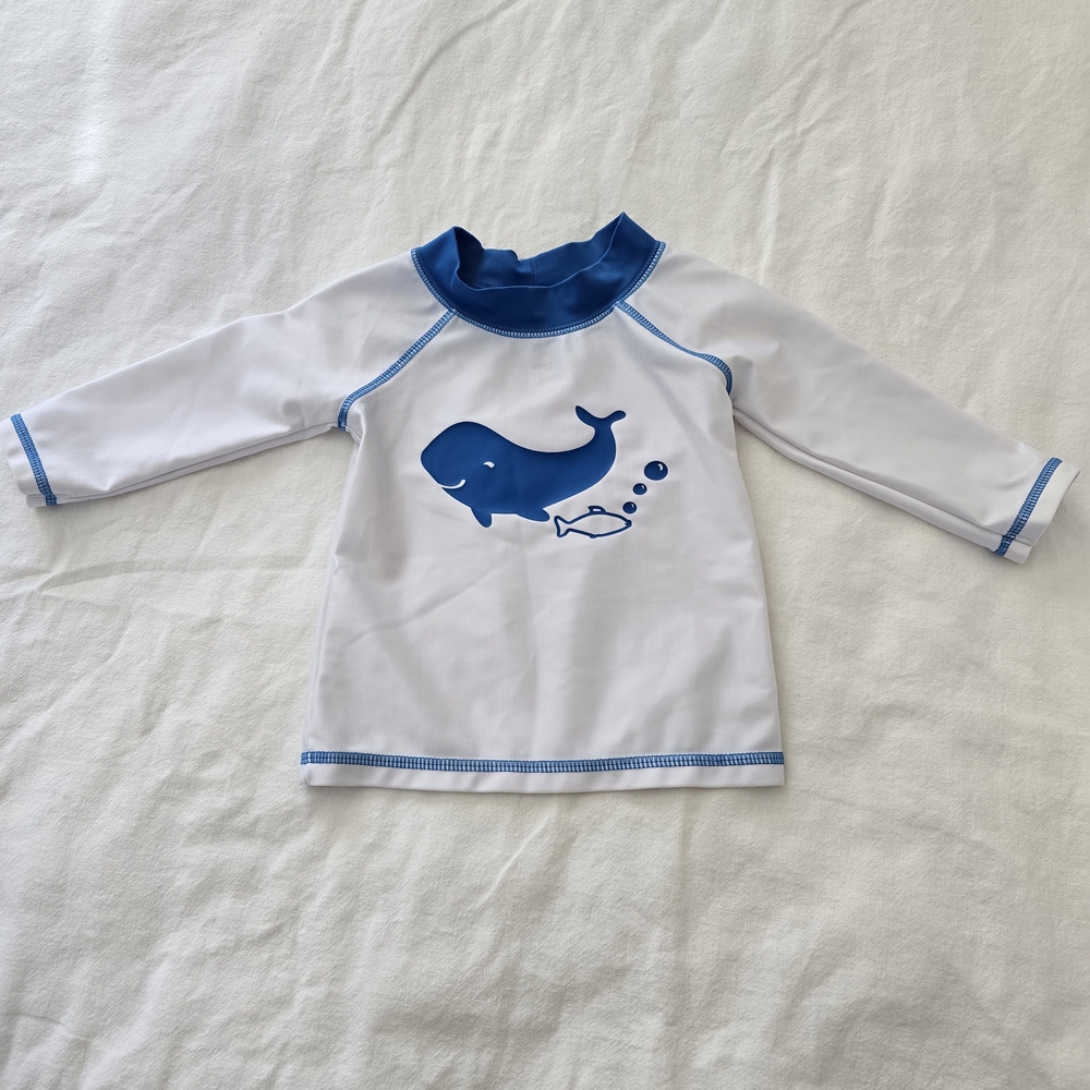 Target Kids Swim Rashguard - Blue and White Whale Design